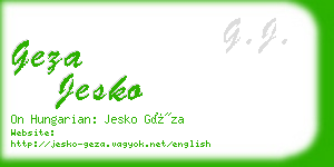 geza jesko business card